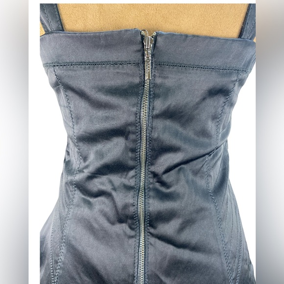 Mango Moments Gothic Chic Structured Black Cocktail Mini Dress Size 4 - Picture 5 of 12